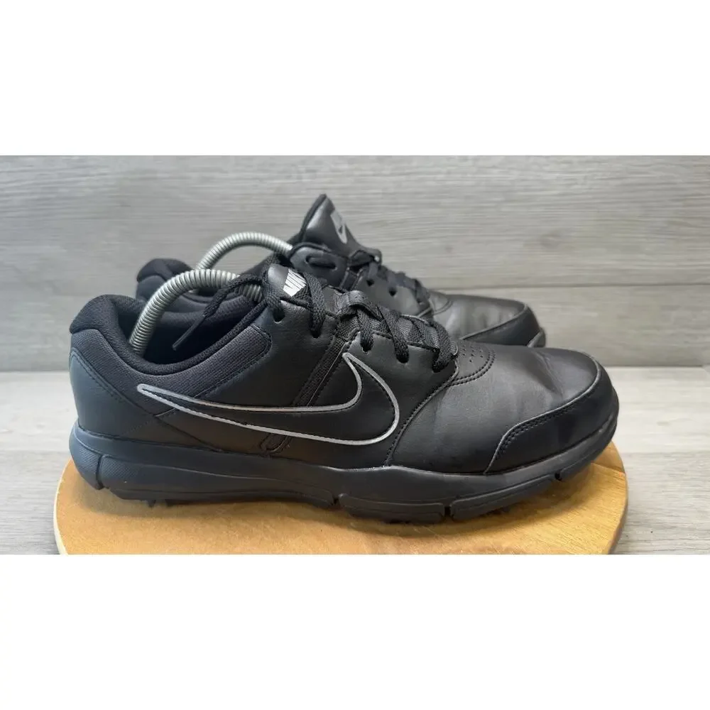 Nike Durasport 4 Golf Shoes Black Leather Sneakers 844550-001 Men 9.5